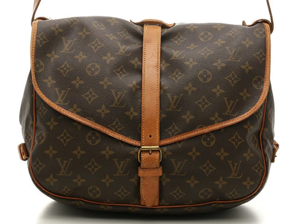 LOUIS VUITTON Saumur Shoulder Bag Monogram Brown